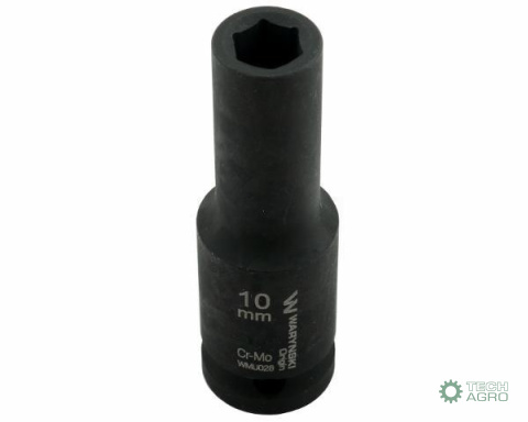 Nasadka udarowa sześciokątna długa 1/2". 10 mm. CrMo. DIN 3129. Waryński Nasadka udarowa sześciokątna długa 1/2". 10 mm. CrMo. DIN 3129. Waryński