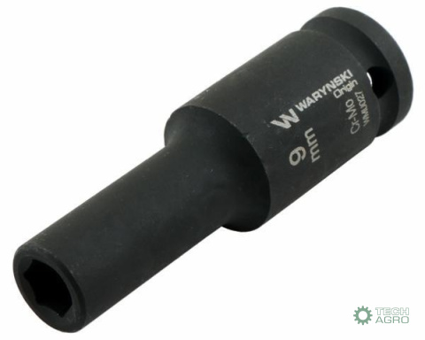 Nasadka udarowa sześciokątna długa 1/2". 9 mm. CrMo. DIN 3129. Waryński Nasadka udarowa sześciokątna długa 1/2". 9 mm. CrMo. DIN 3129. Waryński
