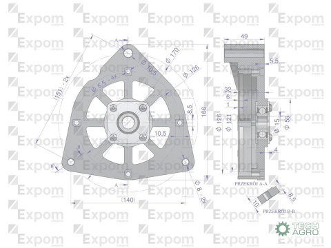 Tarcza pokrywa przednia alternatora EX230000 C-330 C-360 EXPOM KWIDZYN eu Tarcza pokrywa przednia alternatora EX230000 C-330 C-360 EXPOM KWIDZYN eu