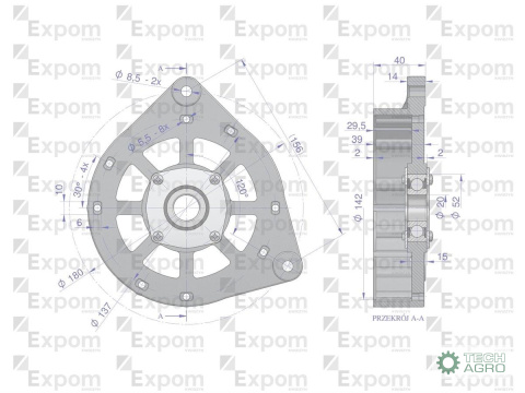 Tarcza pokrywa przednia alternatora EX257000 A120 Bizon EXPOM KWIDZYN eu Tarcza pokrywa przednia alternatora EX257000 A120 Bizon EXPOM KWIDZYN eu