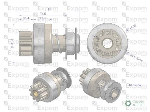 Zespół sprzęgający rozrusznika R-11H 863.700.0EX EXPOM KWIDZYN eu Zespół sprzęgający rozrusznika R-11H 863.700.0EX EXPOM KWIDZYN eu
