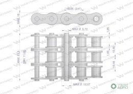 Łańcuch rolkowy 12B-3-118Ps Waryński