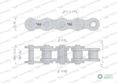 Łańcuch rolkowy 16BX-101PZ+ogn zastosowanie Prasa Zwijka Sipma 5279000102 Waryński Łańcuch rolkowy 16BX-101PZ+ogn zastosowanie Prasa Zwijka Sipma 5279000102 Waryński