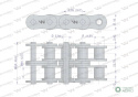 Łańcuch rolkowy L12A2-88PZ zastosowanie Claas 603132. 603132.0. 0006031321 Waryński