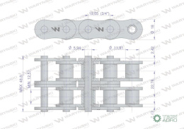 Łańcuch rolkowy L12A2-88PZ zastosowanie Claas 603132. 603132.0. 0006031321 Waryński