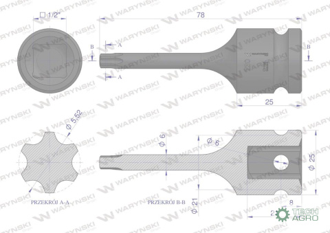 Nasadka udarowa 1/2 gwiazdkowa STAR T30 Waryński Nasadka udarowa 1/2 gwiazdkowa STAR T30 Waryński