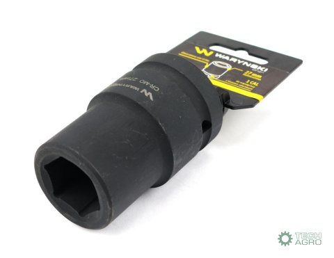 Nasadka udarowa sześciokątna 1" długa. 27 mm. CrMo. DIN 3129 Waryński Nasadka udarowa sześciokątna 1" długa. 27 mm. CrMo. DIN 3129 Waryński