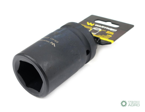 Nasadka udarowa sześciokątna 1"długa. 32 mm. CrMo. DIN 3129 Waryński Nasadka udarowa sześciokątna 1"długa. 32 mm. CrMo. DIN 3129 Waryński