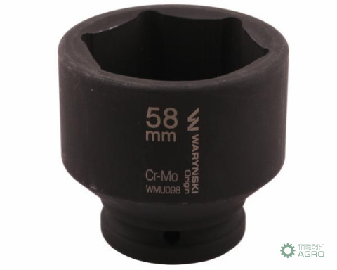 Nasadka udarowa sześciokątna 3/4". 58 mm. CrMo. DIN 3129. Waryński Nasadka udarowa sześciokątna 3/4". 58 mm. CrMo. DIN 3129. Waryński