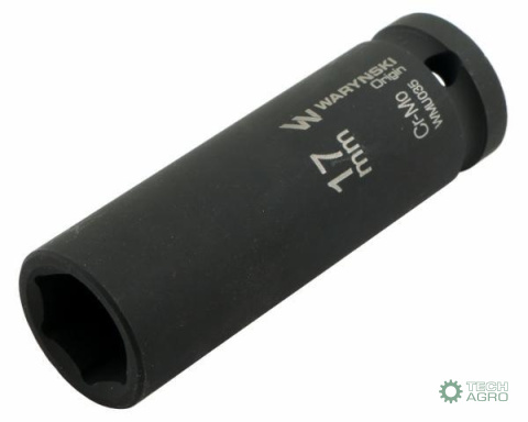Nasadka udarowa sześciokątna długa 1/2". 17 mm. CrMo. DIN 3129. Waryński Nasadka udarowa sześciokątna długa 1/2". 17 mm. CrMo. DIN 3129. Waryński
