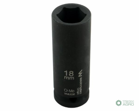 Nasadka udarowa sześciokątna długa 1/2". 18 mm. CrMo. DIN 3129. Waryński Nasadka udarowa sześciokątna długa 1/2". 18 mm. CrMo. DIN 3129. Waryński
