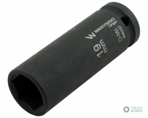 Nasadka udarowa sześciokątna długa 1/2". 19 mm. CrMo. DIN 3129. Waryński Nasadka udarowa sześciokątna długa 1/2". 19 mm. CrMo. DIN 3129. Waryński