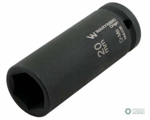Nasadka udarowa sześciokątna długa 1/2". 20 mm. CrMo. DIN 3129. Waryński Nasadka udarowa sześciokątna długa 1/2". 20 mm. CrMo. DIN 3129. Waryński