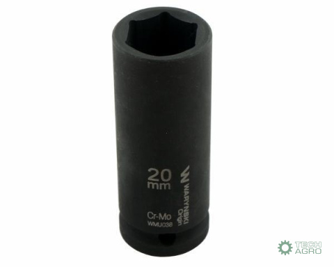 Nasadka udarowa sześciokątna długa 1/2". 20 mm. CrMo. DIN 3129. Waryński Nasadka udarowa sześciokątna długa 1/2". 20 mm. CrMo. DIN 3129. Waryński