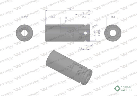 Nasadka udarowa sześciokątna długa 1/2". 21 mm. CrMo. DIN 3129. Waryński Nasadka udarowa sześciokątna długa 1/2". 21 mm. CrMo. DIN 3129. Waryński