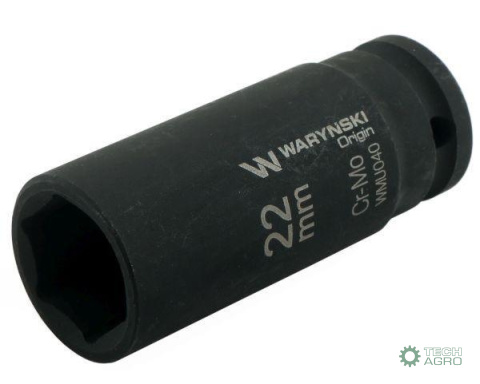 Nasadka udarowa sześciokątna długa 1/2". 22 mm. CrMo. DIN 3129. Waryński Nasadka udarowa sześciokątna długa 1/2". 22 mm. CrMo. DIN 3129. Waryński