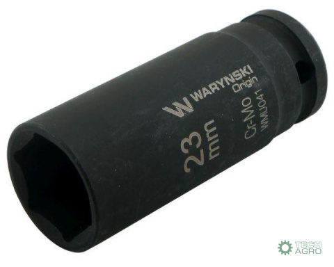 Nasadka udarowa sześciokątna długa 1/2". 23 mm. CrMo. DIN 3129. Waryński Nasadka udarowa sześciokątna długa 1/2". 23 mm. CrMo. DIN 3129. Waryński