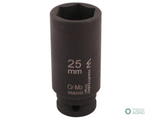 Nasadka udarowa sześciokątna długa 1/2" 25 mm. CrMo. DIN 3129. Waryński Nasadka udarowa sześciokątna długa 1/2" 25 mm. CrMo. DIN 3129. Waryński