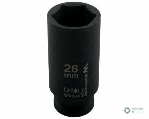 Nasadka udarowa sześciokątna długa 1/2". 26 mm. CrMo. DIN 3129. Waryński Nasadka udarowa sześciokątna długa 1/2". 26 mm. CrMo. DIN 3129. Waryński