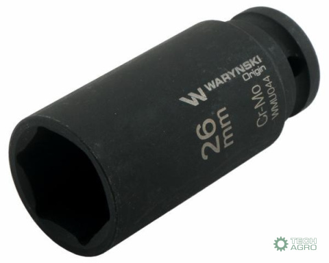 Nasadka udarowa sześciokątna długa 1/2". 26 mm. CrMo. DIN 3129. Waryński Nasadka udarowa sześciokątna długa 1/2". 26 mm. CrMo. DIN 3129. Waryński