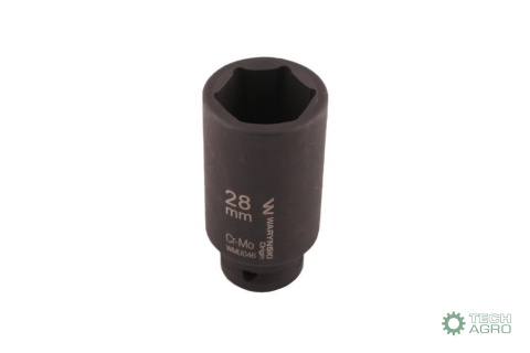 Nasadka udarowa sześciokątna długa 1/2". 28 mm. CrMo. DIN 3129. Waryński Nasadka udarowa sześciokątna długa 1/2". 28 mm. CrMo. DIN 3129. Waryński