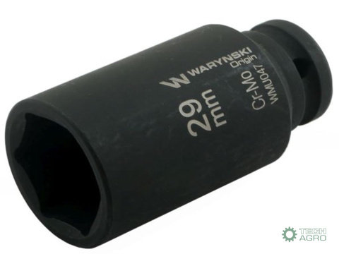 Nasadka udarowa sześciokątna długa 1/2". 29 mm. CrMo. DIN 3129. Waryński Nasadka udarowa sześciokątna długa 1/2". 29 mm. CrMo. DIN 3129. Waryński