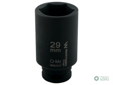Nasadka udarowa sześciokątna długa 1/2". 29 mm. CrMo. DIN 3129. Waryński Nasadka udarowa sześciokątna długa 1/2". 29 mm. CrMo. DIN 3129. Waryński