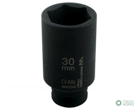 Nasadka udarowa sześciokątna długa 1/2". 30 mm. CrMo. DIN 3129. Waryński Nasadka udarowa sześciokątna długa 1/2". 30 mm. CrMo. DIN 3129. Waryński