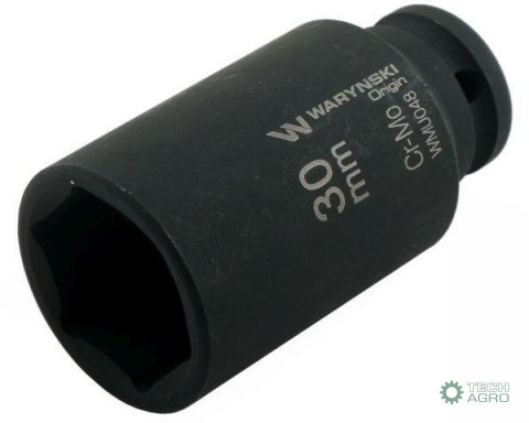 Nasadka udarowa sześciokątna długa 1/2". 30 mm. CrMo. DIN 3129. Waryński Nasadka udarowa sześciokątna długa 1/2". 30 mm. CrMo. DIN 3129. Waryński