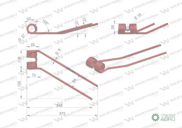 Palec przetrząsarka zastosowanie Deutz Fahr Pottinger 06229776 Waryński