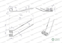 Palec przetrząsarka zastosowanie Deutz Fahr Pottinger 06580391 Waryński