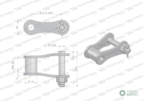 Półzamek łańcucha S55X (R1 41.30) zastosowanie Bizon Anna Waryński ( sprzedawane po 5 ) 5040170870 5040050510 55140000 Półzamek łańcucha S55X (R1 41.30) zastosowanie Bizon Anna Waryński ( sprzedawane po 5 ) 5040170870 5040050510 55140000