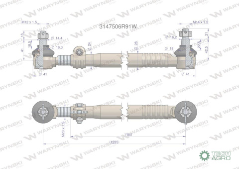 Drążek kierowniczy 1235mm 3147506R91W WARYŃSKI Drążek kierowniczy 1235mm 3147506R91W WARYŃSKI