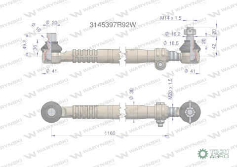 Drążek kierowniczy 3145397R92 WARYŃSKI Drążek kierowniczy 3145397R92 WARYŃSKI
