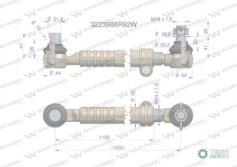 Drążek kierowniczy 3223988R92W WARYŃSKI Drążek kierowniczy 3223988R92W WARYŃSKI