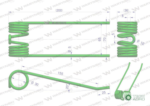 Palec podbieracza zastosowanie Claas 8072972 Waryński Palec podbieracza zastosowanie Claas 8072972 Waryński