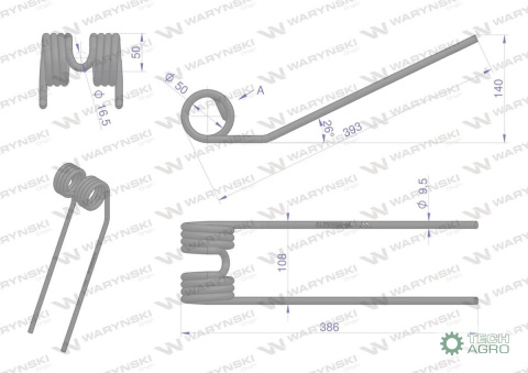 Palec przetrząsarka zastosowanie Kuhn WARYŃSKI W-58505210 Palec przetrząsarka zastosowanie Kuhn WARYŃSKI W-58505210