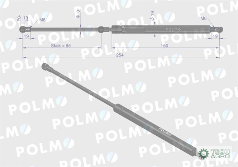Siłownik L max. 254mm 3900790M91P MASSEY FERGUSON POLMO Siłownik L max. 254mm 3900790M91P MASSEY FERGUSON POLMO