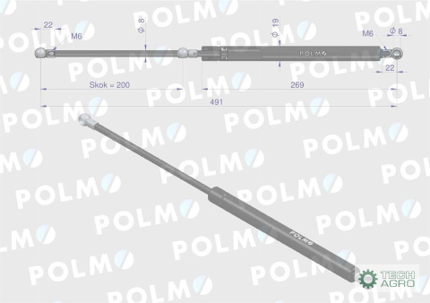 Siłownik szyby przedniej szyby tylnej L max. 491mm 189447A2P CASE IH DIETEG JOHN DEERE STEYR POLMO Siłownik szyby przedniej szyby tylnej L max. 491mm 189447A2P CASE IH DIETEG JOHN DEERE STEYR POLMO