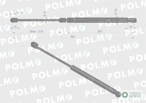 TELESKOP GAZ. 525MM POLMO TELESKOP GAZ. 525MM POLMO