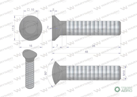 Śruba kpl. redliczkowa półokrągła M10x48 mm kl. 8.8 Waryński ( sprzedawane po 25 ) Śruba kpl. redliczkowa półokrągła M10x48 mm kl. 8.8 Waryński ( sprzedawane po 25 )