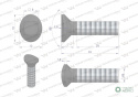 Śruba kpl. redliczkowa półokrągła M8x33 mm kl. 8.8 Waryński ( sprzedawane po 25 )