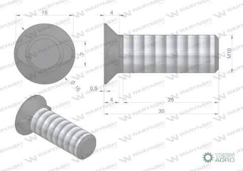 Śruba płużna dwunoskowa M10x30 mm kl.10.9 zastosowanie Gruber Waryński ( sprzedawane po 10kg ) Śruba płużna dwunoskowa M10x30 mm kl.10.9 zastosowanie Gruber Waryński ( sprzedawane po 10kg )