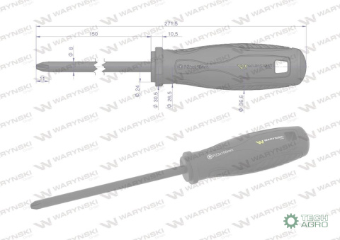 Wkrętak PZ3. 150 mm. stal SVCM. Waryńsk i Wkrętak PZ3. 150 mm. stal SVCM. Waryńsk i