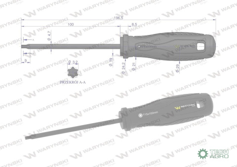 Wkrętak T15. 100 mm. stal SVCM. Waryńsk i Wkrętak T15. 100 mm. stal SVCM. Waryńsk i