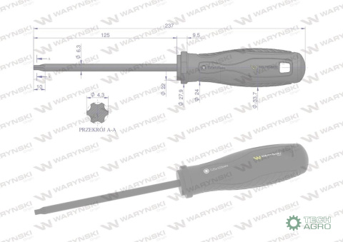 Wkrętak T25. 125 mm. stal SVCM. Waryńsk i Wkrętak T25. 125 mm. stal SVCM. Waryńsk i