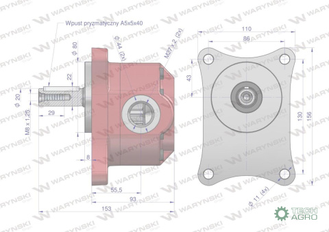 Pompa hydrauliczna zębata do Trol PZS-25P. PZ2-KZ-25P (obroty prawe) 16Mpa w korpusie żeliwnym Waryński Pompa hydrauliczna zębata do Trol PZS-25P. PZ2-KZ-25P (obroty prawe) 16Mpa w korpusie żeliwnym Waryński