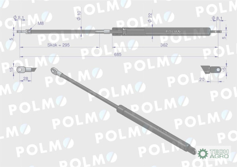 TELESKOP GAZ. LMAX 685MM PRASA POLMO TELESKOP GAZ. LMAX 685MM PRASA POLMO