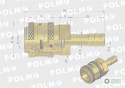 Szybkozłącze pneumatyczne P26 NW7.2 gniazdo pod wąż DN08mm POLMO ( sprzedawane po 5 )