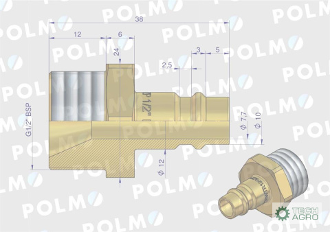 Szybkozłącze pneumatyczne P26 NW7.2 wtyczka 1/2"BSP gwint zewnętrzny POLMO ( sprzedawane po 5 ) Szybkozłącze pneumatyczne P26 NW7.2 wtyczka 1/2"BSP gwint zewnętrzny POLMO ( sprzedawane po 5 )